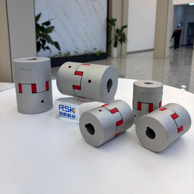 Backenwellenkupplung aus Aluminiumlegierung, PU-Spinneneinsatz, Schraubensatztyp mit Passfedernut, speziell für Roboter